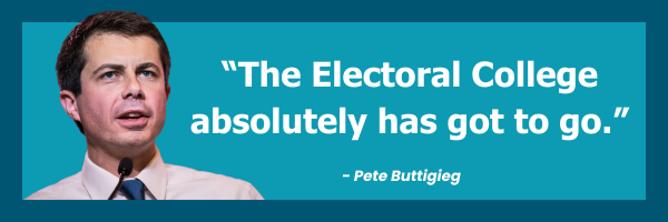 The Electoral College absolutely has got to go. - Pete Buttegieg